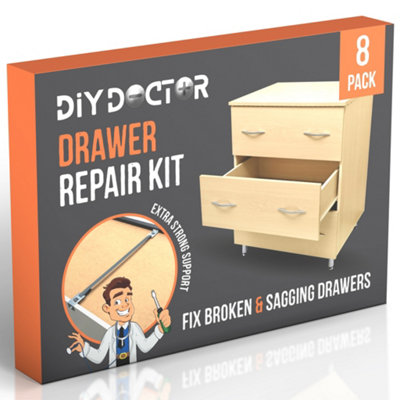 Diy Doctor Drawer Doctor Kit8 PackRepair Sagging Drawer BottomsDrawer Strengthener And Front Fix Brackets from B&Q