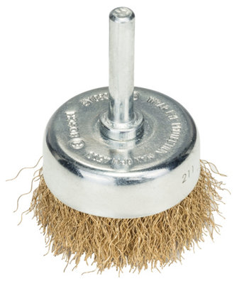 Bosch Professional Cup BrushCrimpedBrass-Coated50X0.2mm50mm Diameter from B&Q