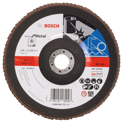 Bosch Professional Flap Disc X571Best For Metal (D 180mmG 40Angled) from B&Q