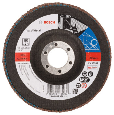 Bosch Professional Flap Disc X571Best For Metal (D 125mmG 80Angled) from B&Q
