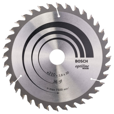 Bosch Professional Optiline Wood Circular Saw Blade210mm X 30mm X 2.8mm36 Teeth from B&Q