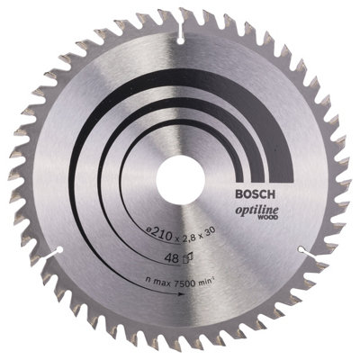 Bosch Professional Optiline Wood Circular Saw Blade210mm X 30mm X 2.8mm48 Teeth from B&Q