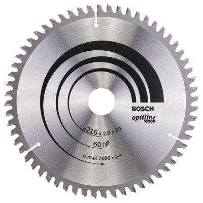 Bosch Professional Optiline Wood Circular Saw Blade216mm X 30mm X 2.8mm60 Teeth from B&Q
