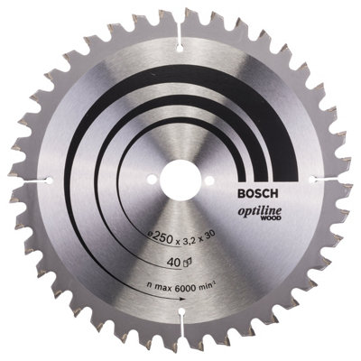 Bosch Professional Optiline Wood Circular Saw Blade250 X 30 X 3.2 mm40 Teeth from B&Q