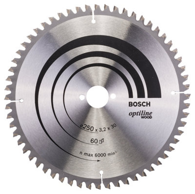 Bosch Professional Optiline Wood Circular Saw Blade250mm X 30mm X 3.2mm60 Teeth from B&Q