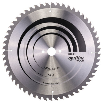 Bosch Professional Optiline Wood Circular Saw Blade350mm X 30mm X 3.5mm54 Teeth from B&Q