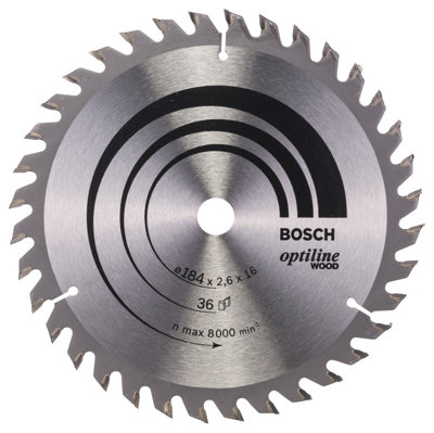 Bosch Professional Optiline Wood Circular Saw Blade184 X 16 X 2.6 mm36 Teeth from B&Q