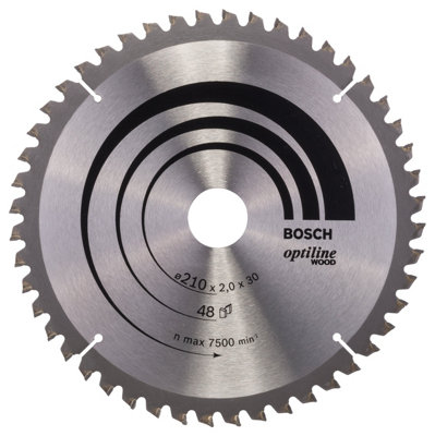 Bosch Professional Optiline Wood Circular Saw Blade210mm X 30mm X 2.0mm48 Teeth from B&Q