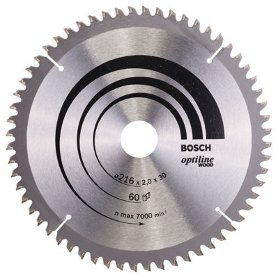 Bosch Professional Optiline Wood Circular Saw Blade216mm X 30mm X 2.0mm60 Teeth from B&Q