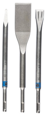Bosch Professional Sds-Plus Hammer Drill Bit Chisel Set3 Pieces (PointedFlatAnd Tile) from B&Q