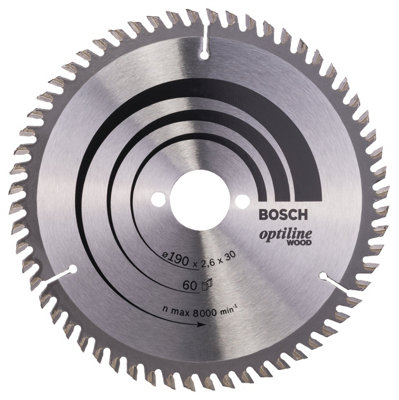 Bosch Professional Optiline Wood Circular Saw Blade190 X 30 X 2.6 mm60 Teeth from B&Q