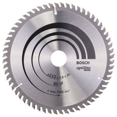 Bosch Professional Optiline Wood Circular Saw Blade210mm X 30mm X 2.8mm60 Teeth from B&Q