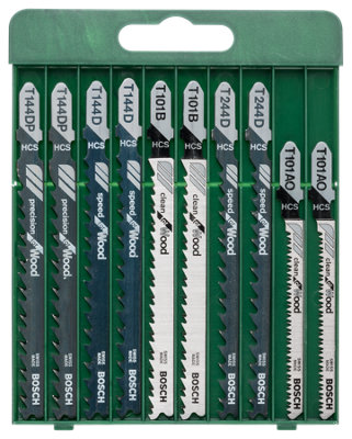 Bosch Jigsaws/reciprocating Saws Jigsaw Blade Set T-Shank 10 Pieces 2609256744 from B&Q