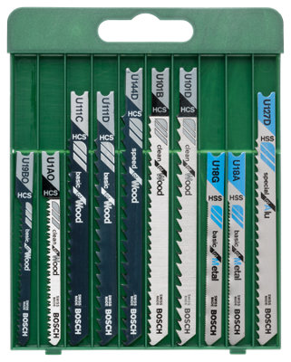 Bosch Jigsaws/reciprocating Saws Jigsaw Blade Set U-Shank 10 Pieces 2609256775 from B&Q