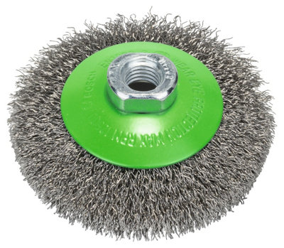 Bosch Professional 100mm M14 Conical BrushCrimped Wire0.35mm Inox from B&Q