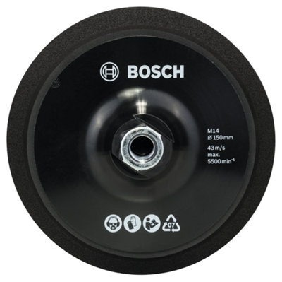 Bosch Professional 150mm Backing Pad With Hook-And-Loop And M14 Attachment from B&Q