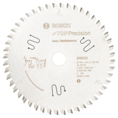 Bosch Professional Top Precision Multi Material Circular Saw Blade - 165 X 20 X 1.8 Mm, 48 Teeth