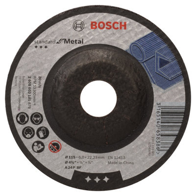Bosch Professional Metal Grinding Disc With Depressed Centre A 24 P Bf - 115Mm X 22.23Mm X 6.0Mm Grain