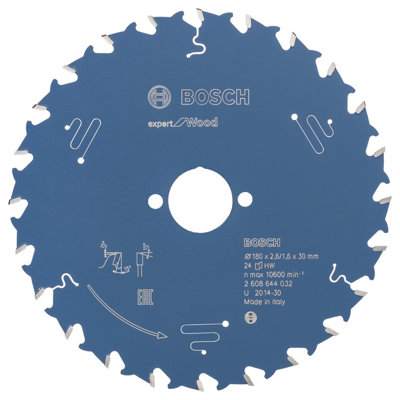 Bosch Professional Circular Saw Blade Expert For Wood180 X 30 X 2.6 mm24 Teeth from B&Q