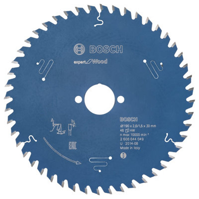 Bosch Professional Circular Saw Blade Expert For Wood190 X 30 X 2.6 mm48 Teeth from B&Q