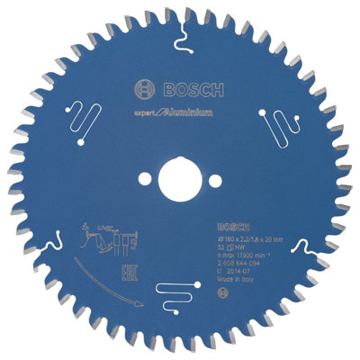 Bosch Professional Circular Saw Blade Expert For Aluminium160 X 20 X 2.2 mm52 Teeth from B&Q