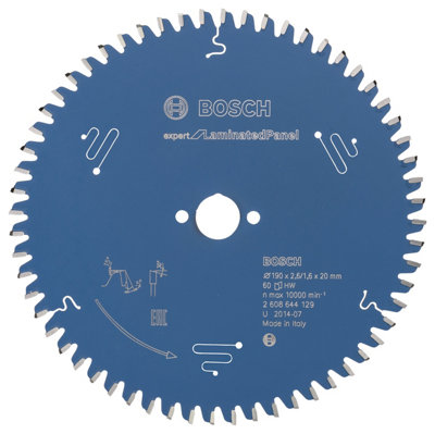Bosch Professional Circular Saw BladeExpert For Laminated Panel190 X 20 X 2.6 mm60 Teeth from B&Q