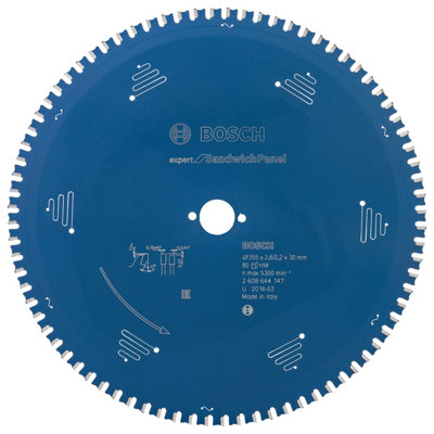 Bosch Professional Expert Circular Saw Blade For Sandwich Panel355 X 30 X 2.6 mm80 Teeth from B&Q