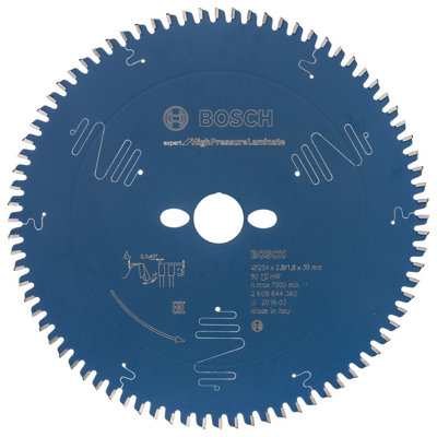 Bosch Professional Expert High Pressure Laminate Circular Saw Blade For Miter Saw254X30X2.8X80T from B&Q