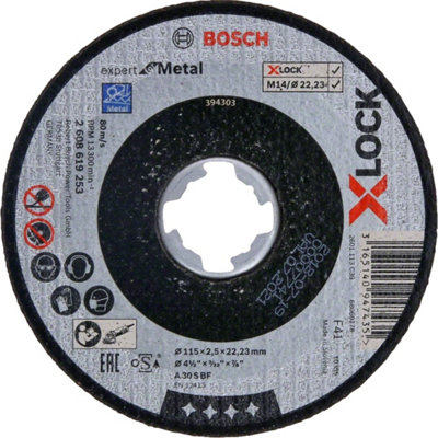 Bosch Professional X-Lock Expert Metal Cutting Disc115X2.5X22.23Straight CutA 30 S Bf from B&Q