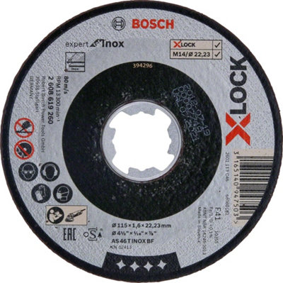 Bosch Professional X-Lock Expert 115X1.6X22.23 Straight Cutting As 46 T Inox Bf For Inox from B&Q