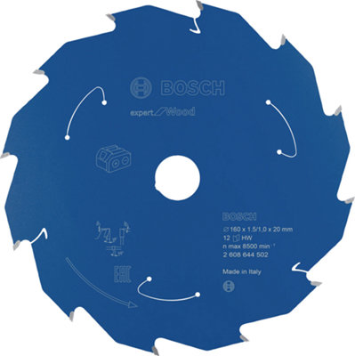 Bosch Professional Expert Circular Saw Blade For Cordless SawsWood160X1.5/1X20 T12 from B&Q