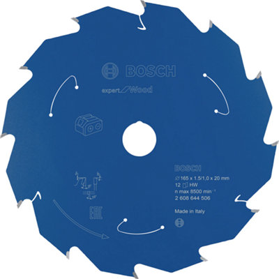 Bosch Professional Expert Circular Saw Blade For Cordless SawsWood165X1.5/1X20 T12 from B&Q