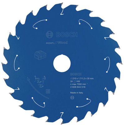 Bosch Professional Expert Circular Saw Blade For Wood - Cordless Saws - 210X1.7/1.2X30 T24 B&Q