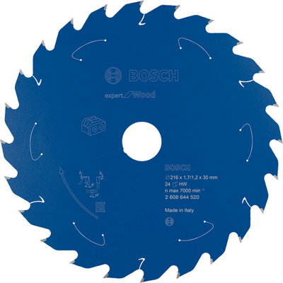 Bosch Expert Wood Circular Saw Blade Cordless Saws 216X1.7/1.2X30 T24 2608644520 from B&Q