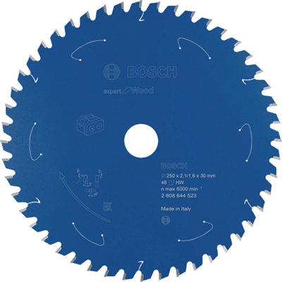 Bosch Professional Expert Circular Saw Blade For WoodCordless Saws250X2.1/1.6X30 T48 from B&Q