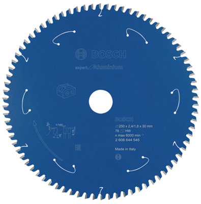 Bosch Professional Expert Aluminium Circular Saw Blade For Cordless Saws250X2.4/1.8X30 T78 from B&Q