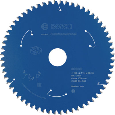 Bosch Professional Expert Circular Saw Blade For Cordless SawsLaminated Panel190X2.1/1.4X30 T60 from B&Q