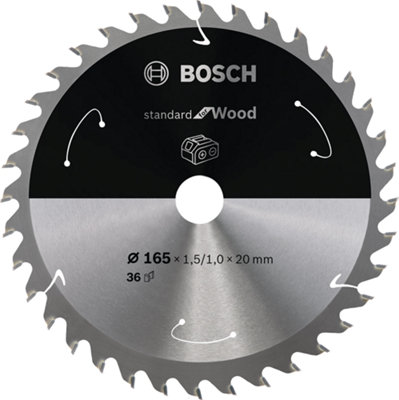 Bosch Professional Circular Saw Blade For Cordless SawsStandard For Wood165X1.5/1X20 T36 from B&Q