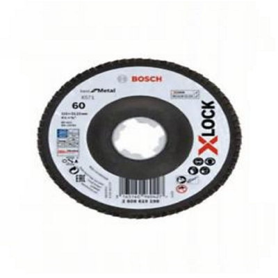 Bosch Professional X-Lock Flap DiscsAngled VersionFibre Plate115mmG60X571Best For Metal from B&Q