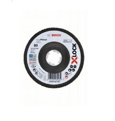Bosch Professional X-Lock Flap DiscsAngled VersionFibre Plate115mmG 80X571Best For Metal from B&Q