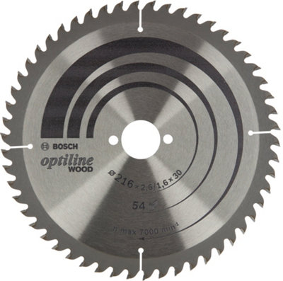 Bosch Professional Optiline Wood Circular Saw Blade216X2.6/1.6X30 T54 from B&Q