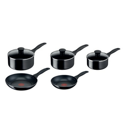 Tefal Bistro B098S544 5 Pcs Non Stick Cookware Pots & Pan SetBlack from B&Q