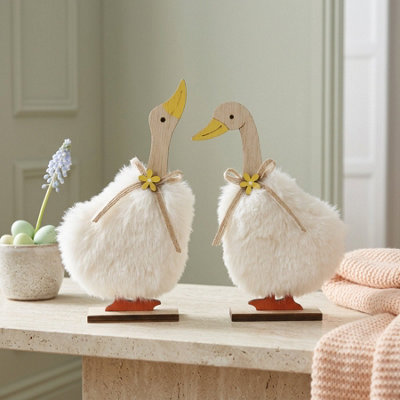 Garden Greatness Decorative Fluffy Duck Duo Ornaments from B&Q