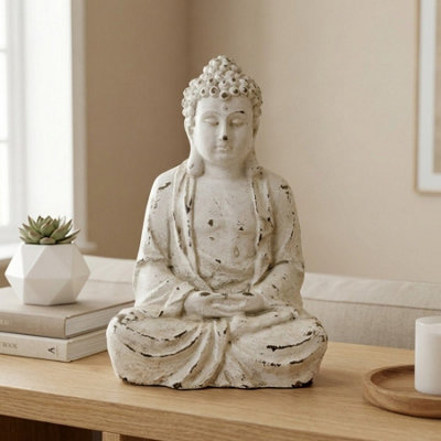 Garden Greatness Sitting Brushed Buddha Ornament from B&Q