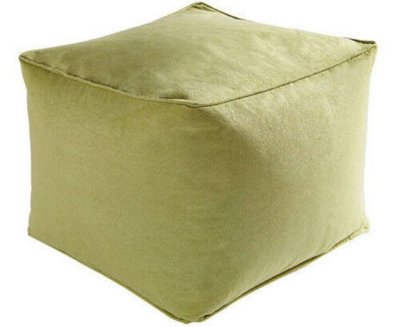 Just So Home Footstool Faux Suede Cube Pouffe Footrest Foot Support (Sage) from B&Q