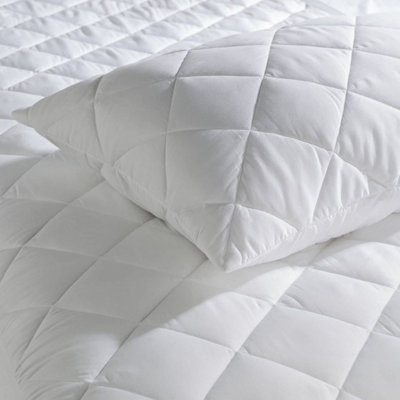 Just So Home Zipped 100% Pure All Cotton Cover And Fill Quilted Pillow Protector