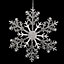 31cm Acrylic Glitter Hanging Snowflake Christmas Decoration in Silver