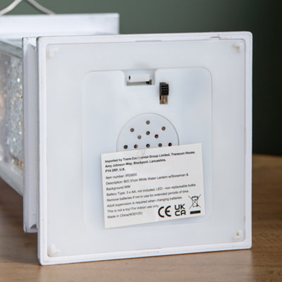 Christmas Snow Globe Lantern - 11.2 Inch Snowman With Music, Timer, USB/Battery Power