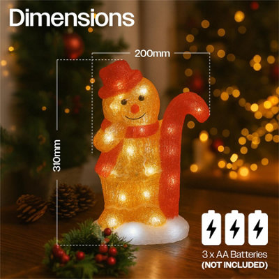 31cm Gingerbread Man LED Decoration - 30 Warm White LEDs, 30cm Cable ...