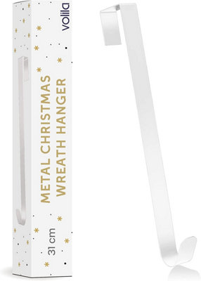 31cm White Door Wreath Hanger Sturdy and Versatile Hook for Front Door Decor, Coats, Hats, Scarves No Tools Needed Price Comparisons | Compare The Build